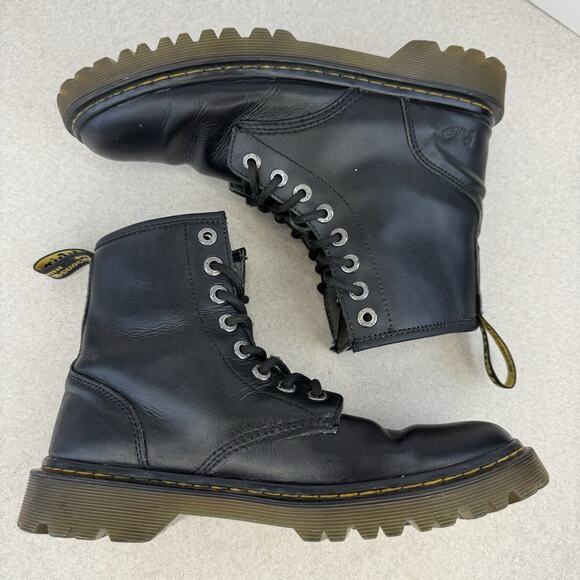Men Doc Dr Marten Air Wair Awley Black Laced‎ Up Combat Boot size 8 M Soft Toe - Picture 9 of 12